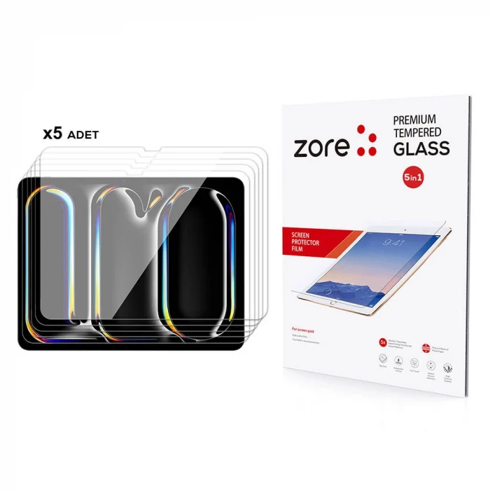 iPad 13 Pro 2024 5in1 Tablet Temperli Cam Ekran Koruyucu
