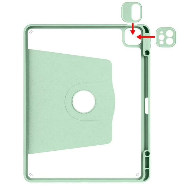 iPad Pro 11 2018 Kılıf Termik Kalem Bölmeli Dönebilen Standlı Kılıf