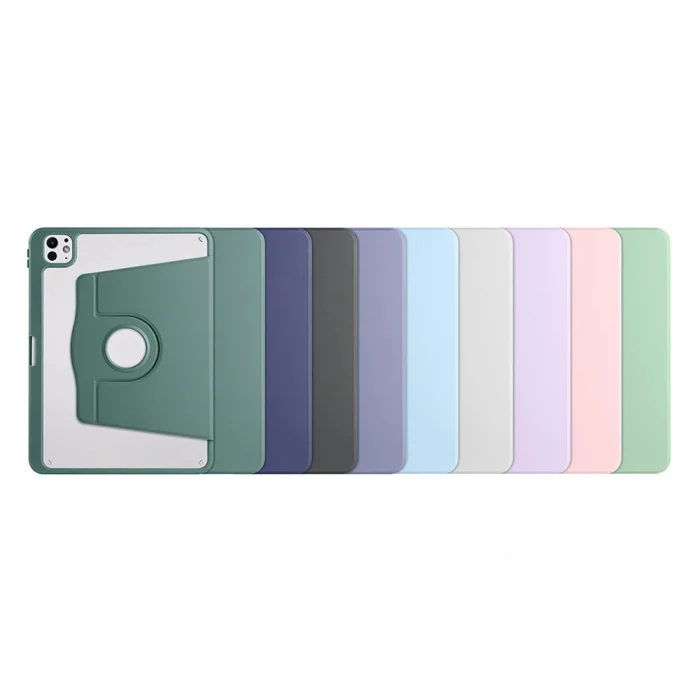 iPad Pro 11 2024 Kılıf Termik Kalem Bölmeli Dönebilen Standlı Kılıf