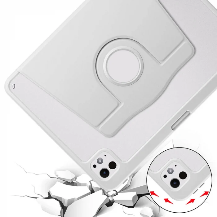 iPad Pro 11 2025 M5 Kılıf Termik Kalem Bölmeli Dönebilen Standlı Kılıf