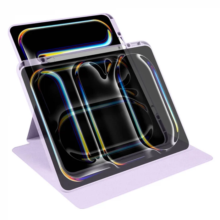 iPad Pro 13 2024 Kılıf Termik Kalem Bölmeli Dönebilen Standlı Kılıf