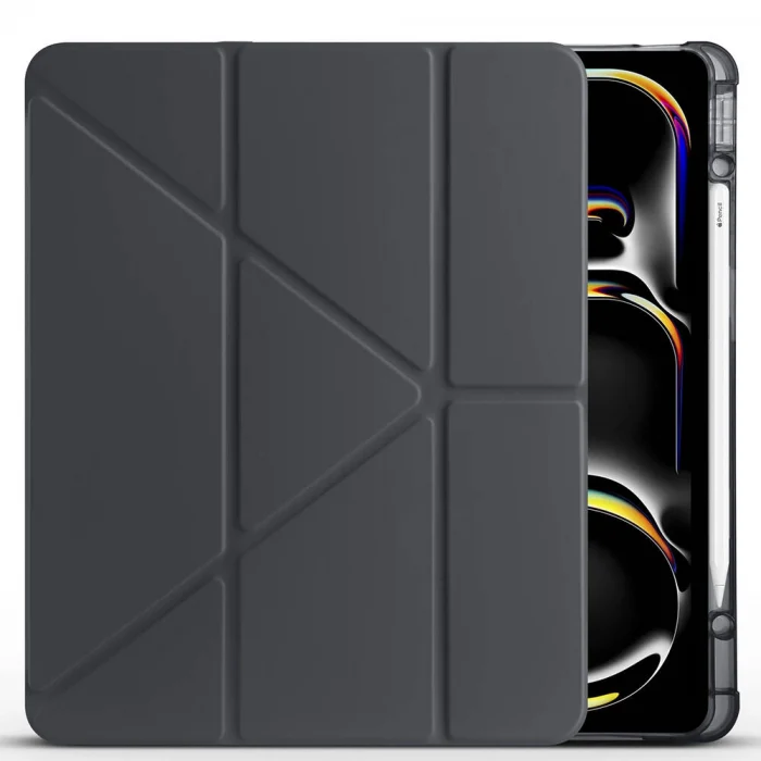 Apple iPad Pro 13 2024 Kılıf Zore Tri Folding Kalem Bölmeli Standlı Kılıf