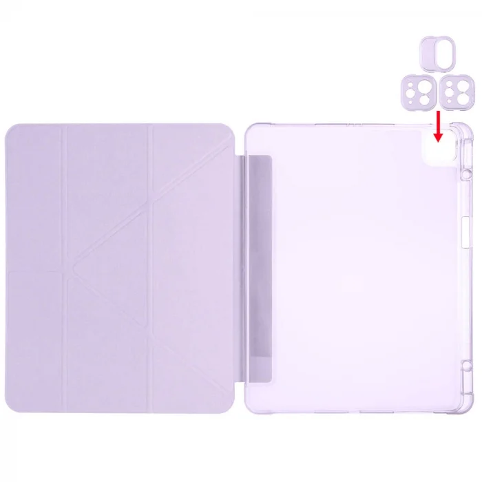 iPad Pro 13 2025 M5 Kılıf Tri Folding Kalem Bölmeli Standlı Kılıf