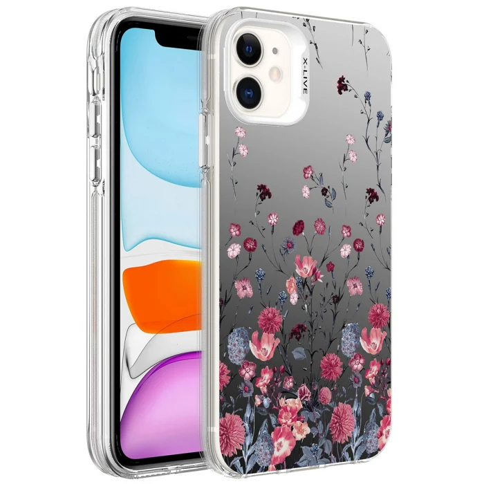 iPhone 11 Kılıf Desenli Silver Sert Kapak