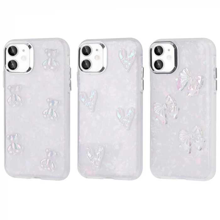 iPhone 11 Kılıf Kabartma Figürlü Parlak Eralli Silikon Kapak