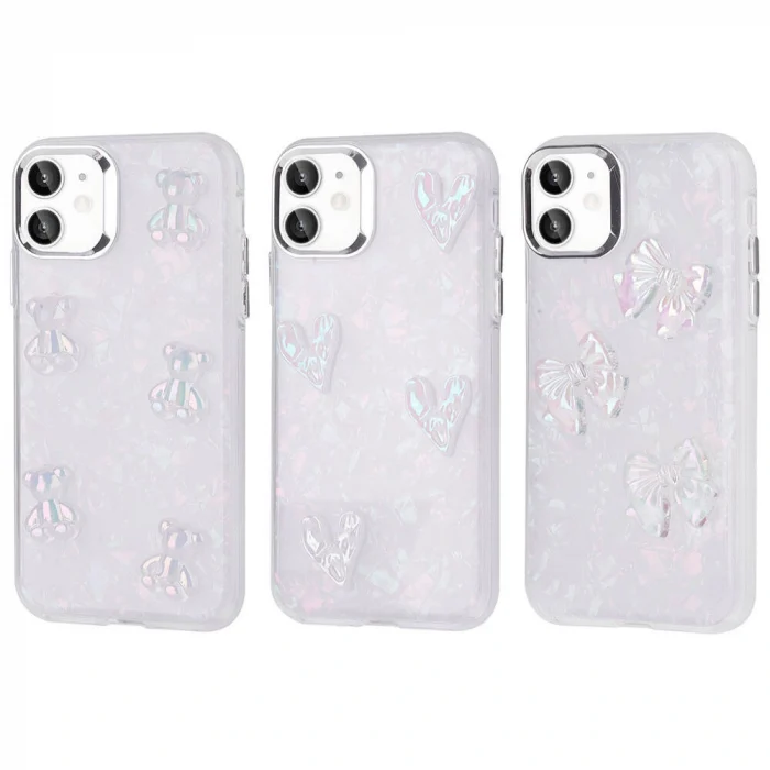 iPhone 11 Kılıf Kabartma Figürlü Parlak Eralli Silikon Kapak