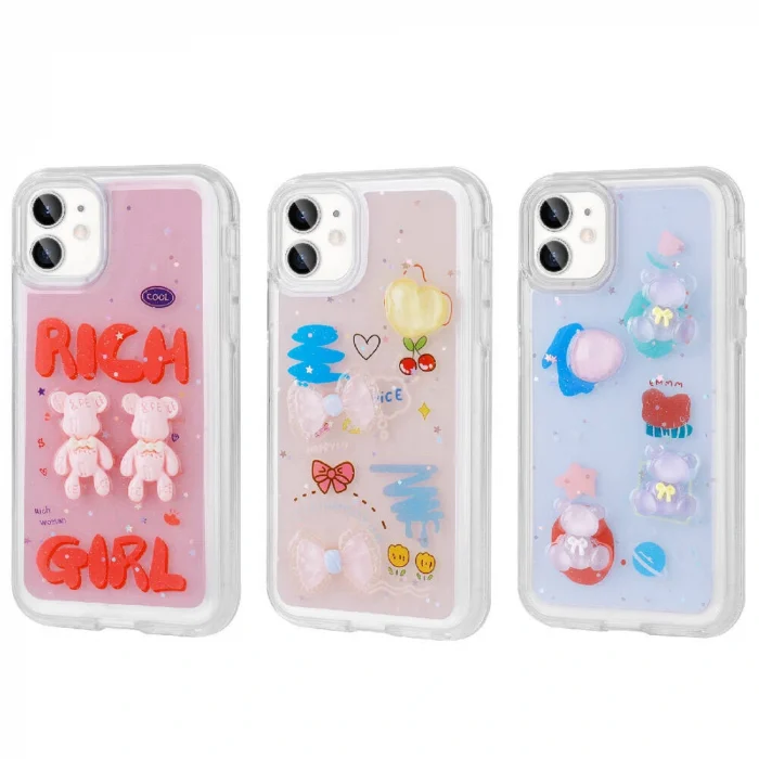 iPhone 11 Kılıf Kabartma Figürlü Parlak Minimini Silikon Kapak