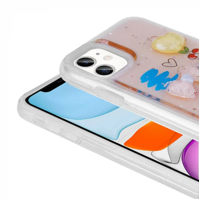 iPhone 11 Kılıf Kabartma Figürlü Parlak Minimini Silikon Kapak