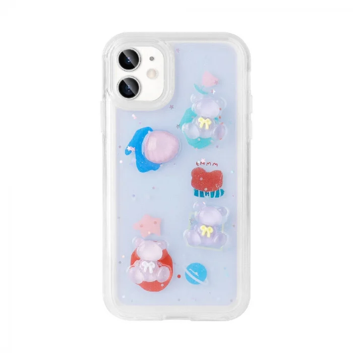 iPhone 11 Kılıf Kabartma Figürlü Parlak Minimini Silikon Kapak