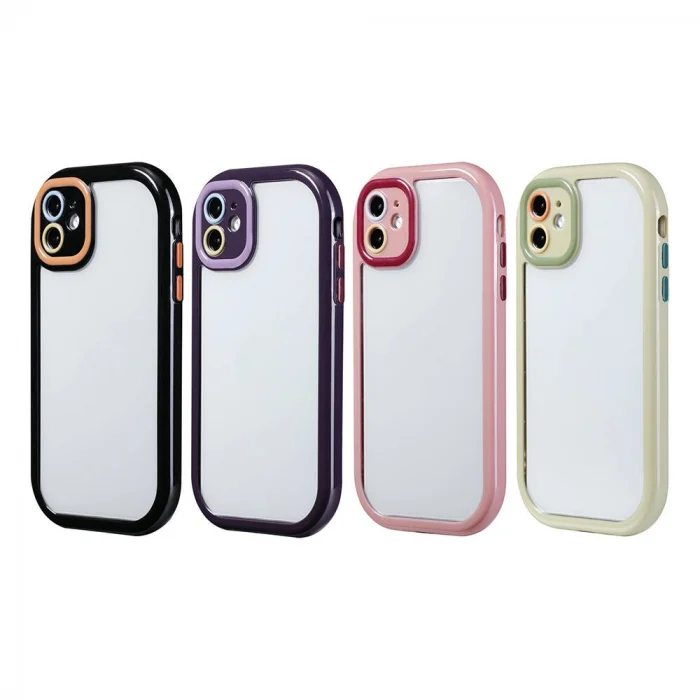 iPhone 11 Kılıf Kamera Korumalı Renkli Kenar ve Çerçeve Tasarımlı Vitamin Kapak