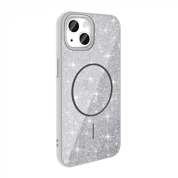 iPhone 11 Kılıf M-safe Şarj Özellikli Parlayan Simli Kapak