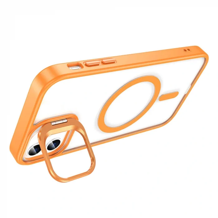 iPhone 11 Kılıf M-safe Şarj Özellikli Standlı M-safe Klon Lensli Kapak