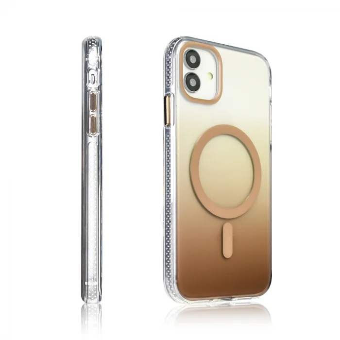 iPhone 11 Kılıf M-safe Şarj Özellikli Transparan Renk Geçişli Toros Kapak