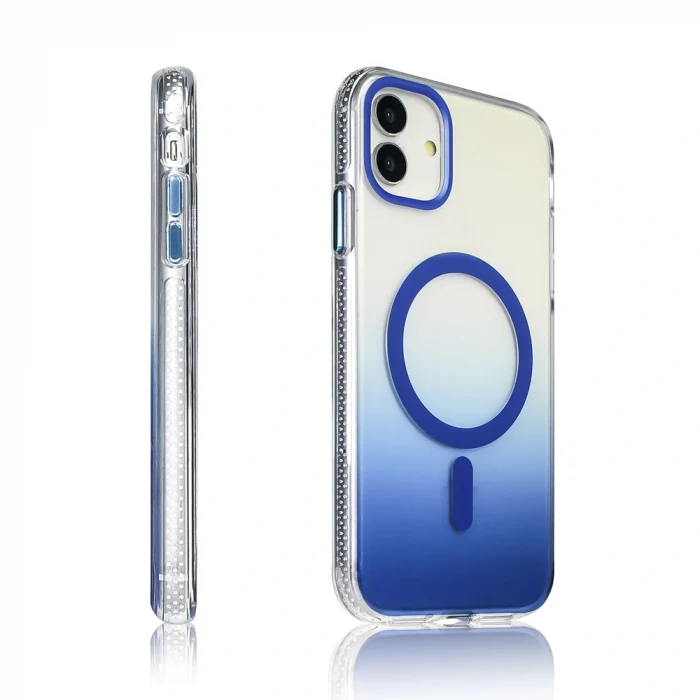 iPhone 11 Kılıf M-safe Şarj Özellikli Transparan Renk Geçişli Toros Kapak