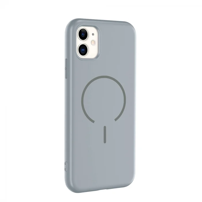 Apple iPhone 11 Kılıf M-safe Şarj Özellikli Zore Meta Kapak