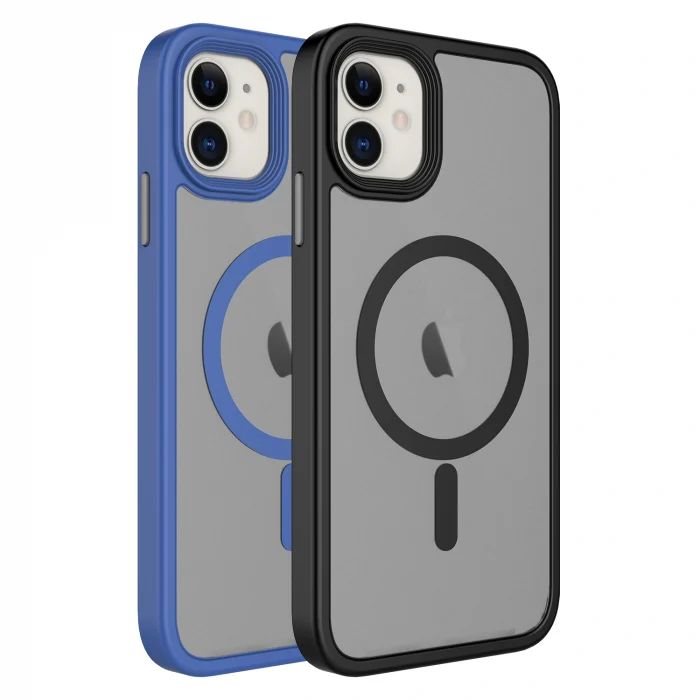 iPhone 11 Kılıf Mat Arka Yüzey Wireless Şarj Özellikli Flet M-safe Kapak