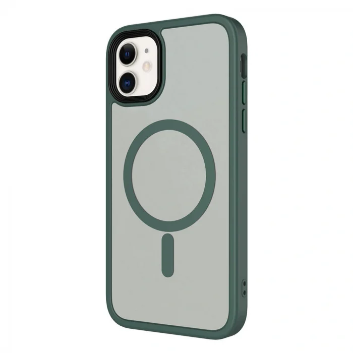 iPhone 11 Kılıf Mat Arka Yüzey Wireless Şarj Özellikli Flet M-safe Kapak