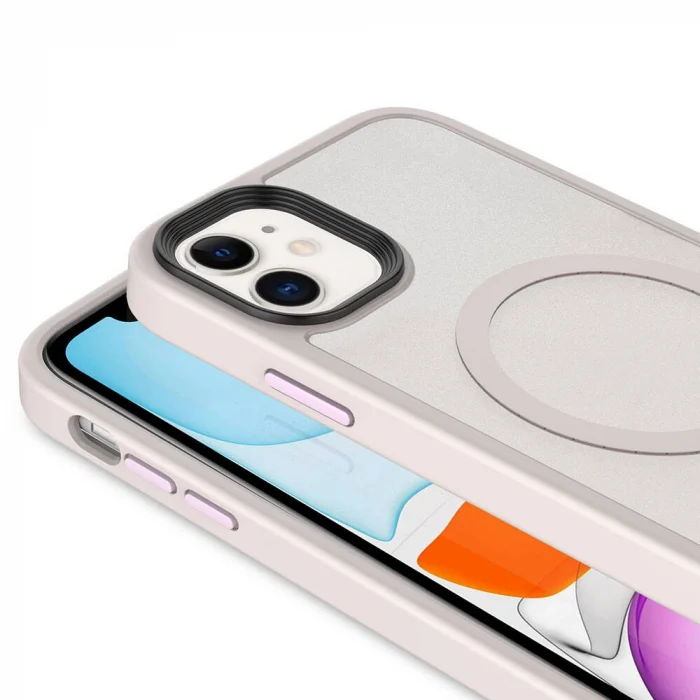 iPhone 11 Kılıf Mat Arka Yüzey Wireless Şarj Özellikli  Flet M-safe Kapak