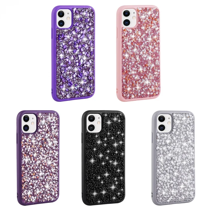 iPhone 11 Kılıf Parlak Taşlı Tasarım Linea Kapak