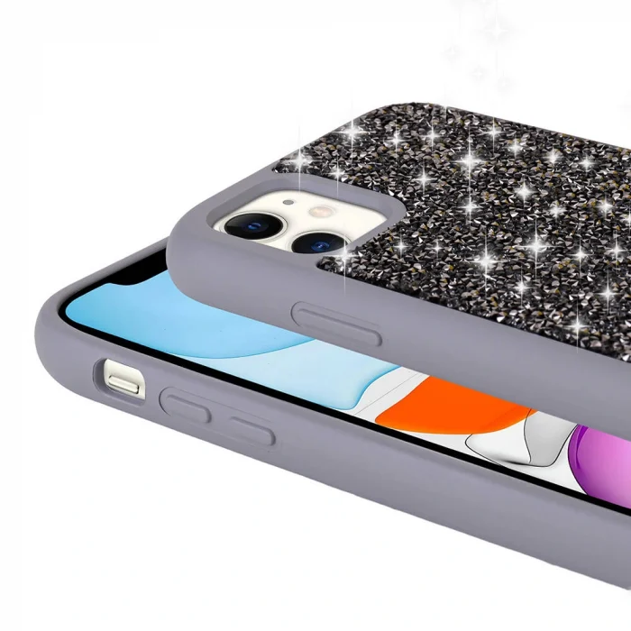 iPhone 11 Kılıf Parlak Taşlı Tasarım Pırlanta Kapak