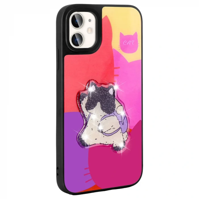 iPhone 11 Kılıf Parlayan Kabartmalı İkonik Figürlü Amas Silikon Kapak