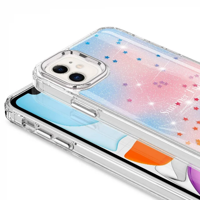 iPhone 11 Kılıf Simli Desenli Parlak Task Kapak