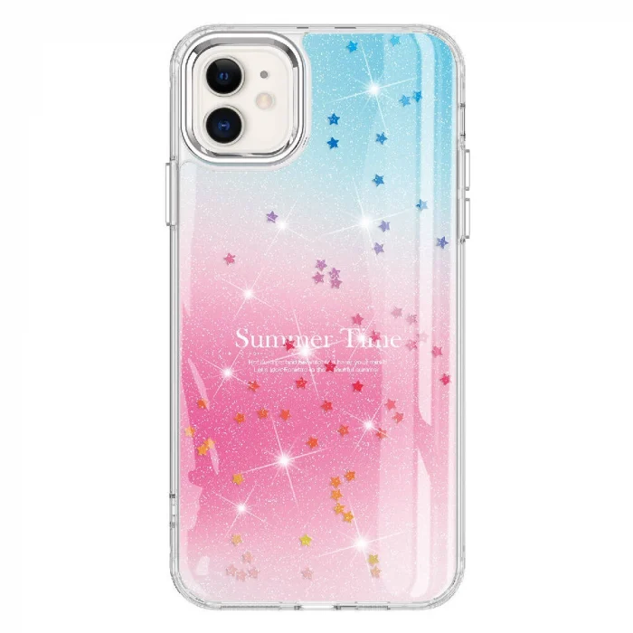 iPhone 11 Kılıf Simli Desenli Parlak Task Kapak
