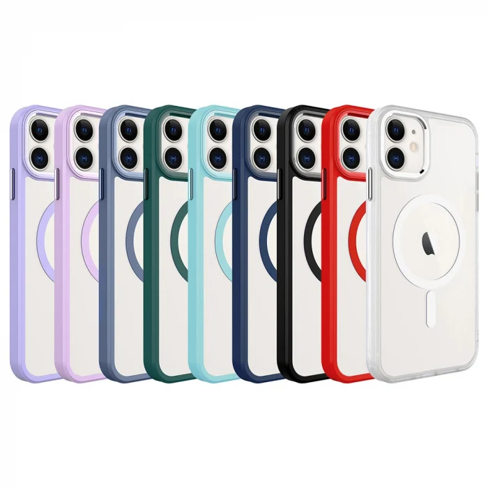 iPhone 11 Kılıf Wireless Şarj Özellikli  Krom M-safe Silikon Kapak
