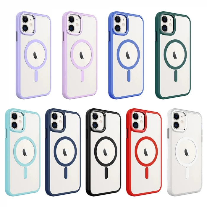 iPhone 11 Kılıf Wireless Şarj Özellikli  Krom M-safe Silikon Kapak