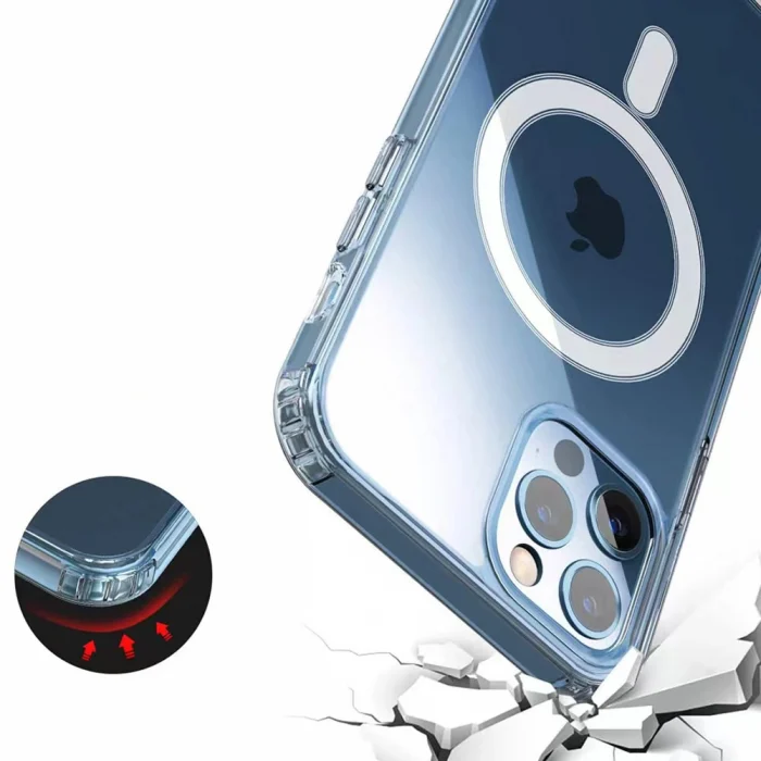 iPhone 11 Pro Uyumlu Kılıf M-safe Şarj Özellikli Şeffaf Sert PC Kapak