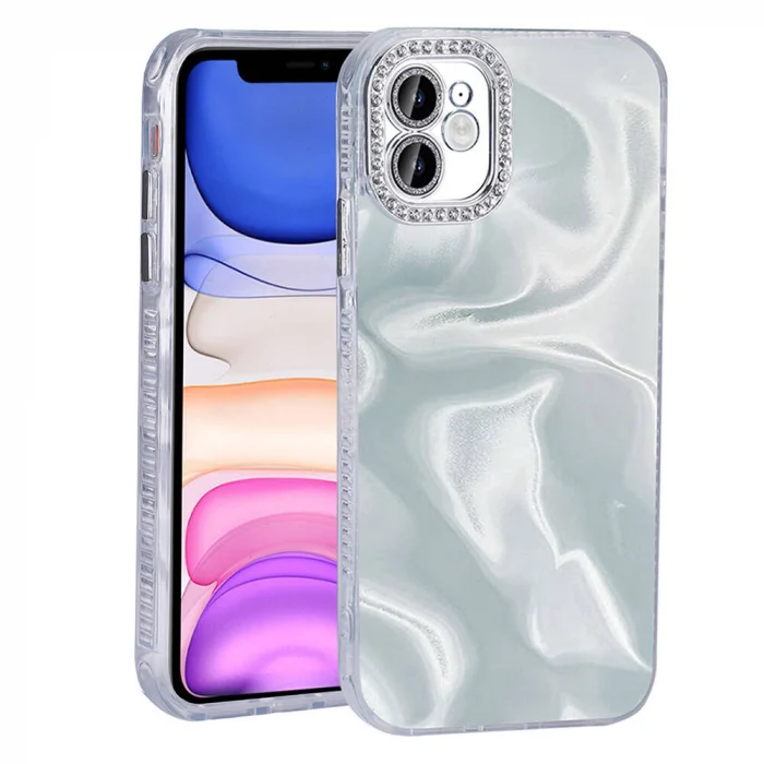 iPhone 12 Kılıf Airbagli Parlak Taş Detay Tasarımlı Esila Kapak
