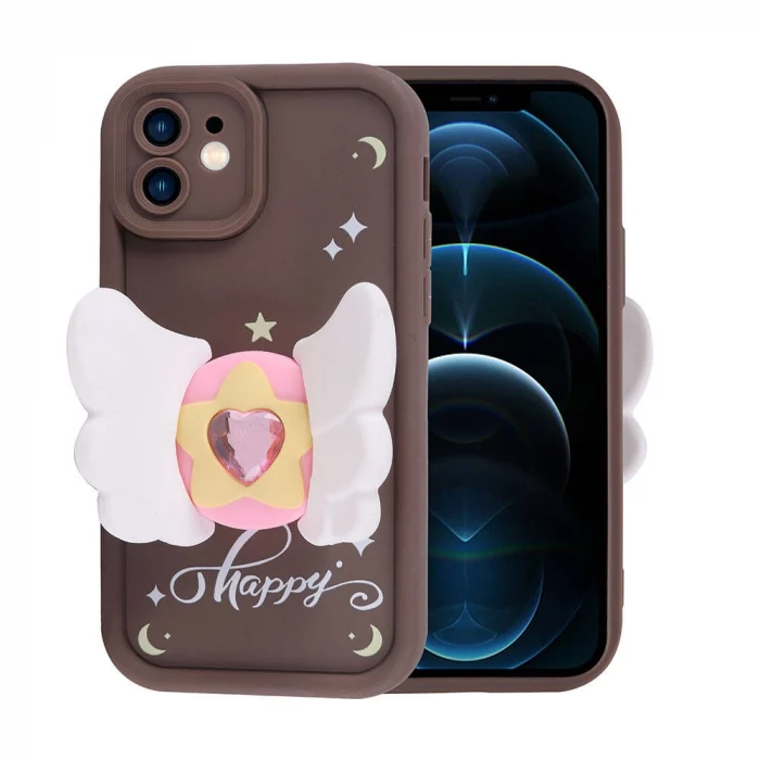iPhone 12 Kılıf Kamera Korumalı Figür Tasarımlı Kapya Kapak