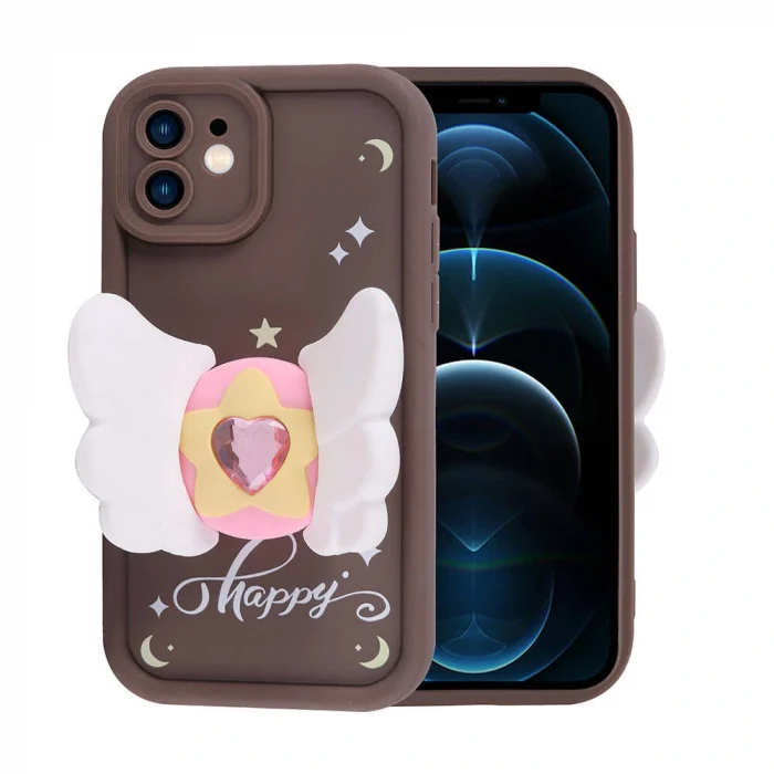 iPhone 12 Kılıf Kamera Korumalı Figür Tasarımlı Kapya Kapak