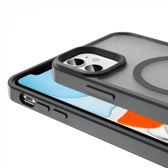 iPhone 12 Kılıf M-safe Şarj Özellikli Mat Arka Yüzey Sio Kapak