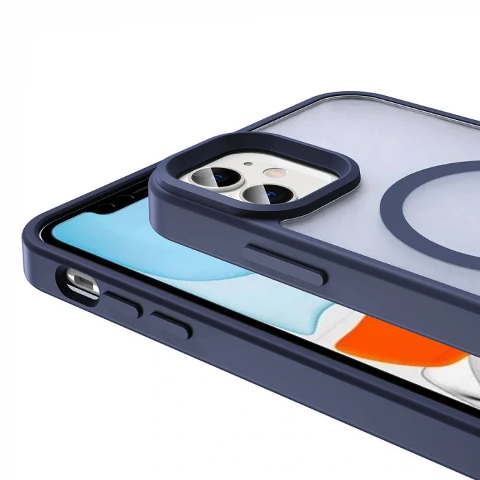 iPhone 12 Kılıf M-safe Şarj Özellikli Mat Arka Yüzey Sio Kapak