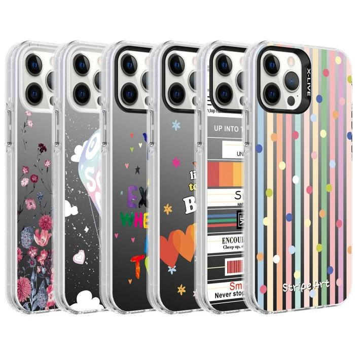 iPhone 12 Pro Kılıf Desenli Silver Sert Kapak