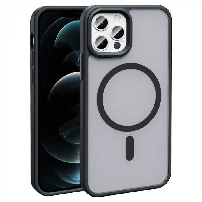 iPhone 12 Pro Max Kılıf M-safe Şarj Özellikli Mat Arka Yüzey Sio Kapak