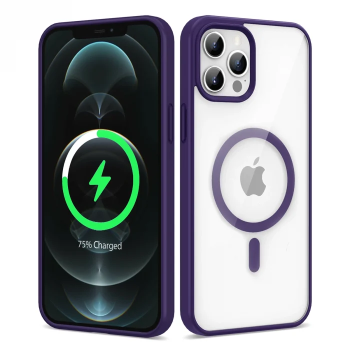 iPhone 12 Pro Max Kılıf M-safe Wireless Şarj Özellikli Silikon  Ege Kapak