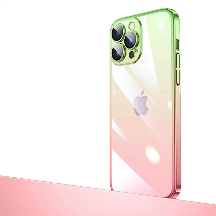 iPhone 12 Pro Max Kılıf Parlak Renk Geçişli Kamera Korumalı  Senkron Kapak