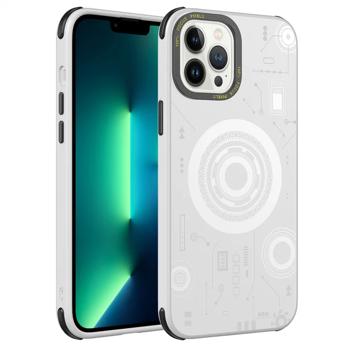 iPhone 12 Pro Max Kılıf Wireless Şarj Özellikli Desenli Hot Kapak