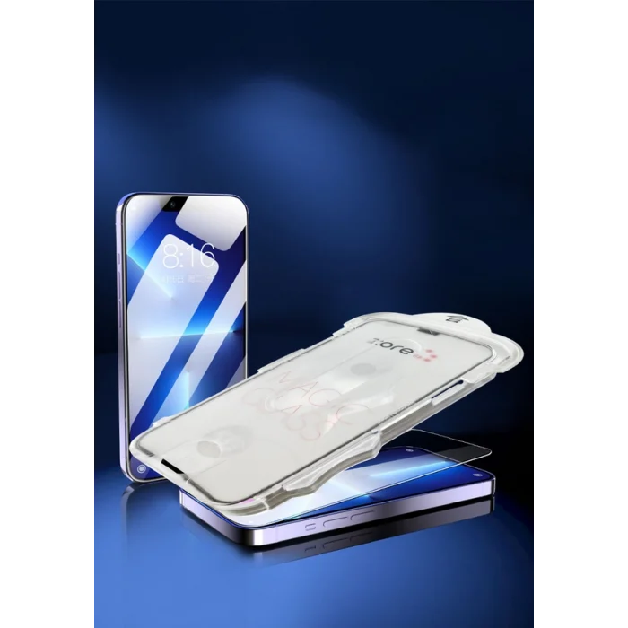 iPhone 12 Pro Max Kolay Uygulama Aparatlı 5D Magic Glass Cam Ekran Koruyucu