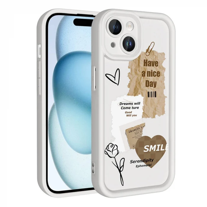 iPhone 13 Kılıf Kamera Korumalı Baskılı Arka Yüzey Klas Kapak