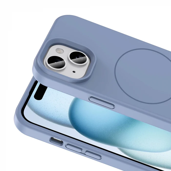 iPhone 13 Kılıf M-safe Şarj Özellikli Sıvı Teknolojili Silinebilir Sert Kivi Kapak