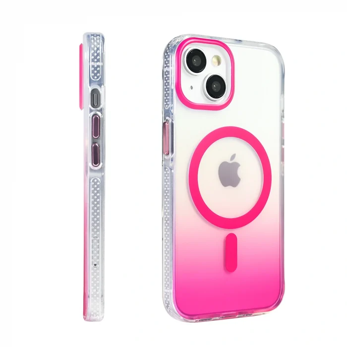 iPhone 13 Kılıf M-safe Şarj Özellikli Transparan Renk Geçişli Toros Kapak