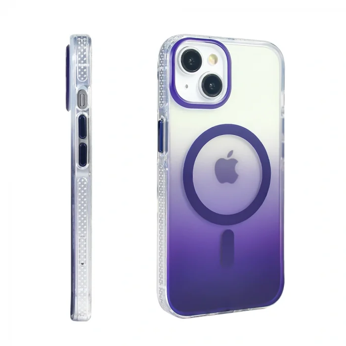 iPhone 13 Kılıf M-safe Şarj Özellikli Transparan Renk Geçişli Toros Kapak