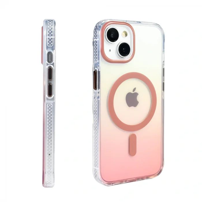 iPhone 13 Kılıf M-safe Şarj Özellikli Transparan Renk Geçişli Toros Kapak