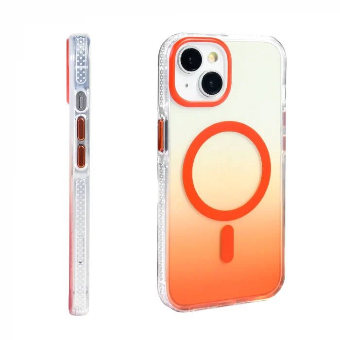 iPhone 13 Kılıf M-safe Şarj Özellikli Transparan Renk Geçişli Toros Kapak