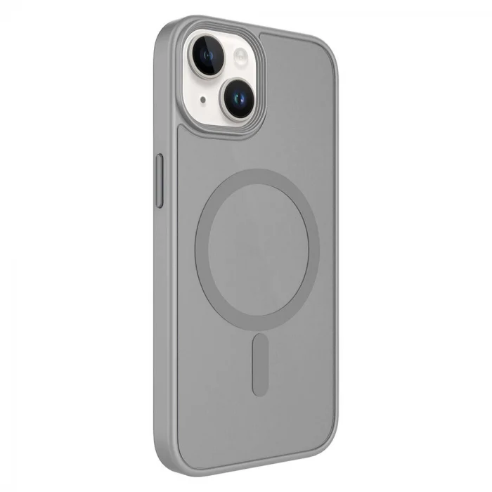 iPhone 13 Kılıf Mat Arka Yüzey Wireless Şarj Özellikli Flet M-safe Kapak