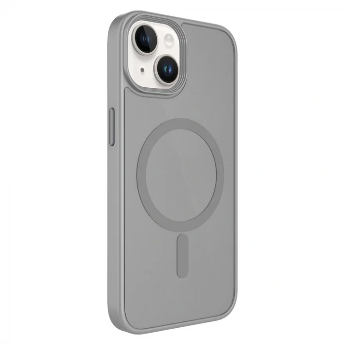 iPhone 13 Kılıf Mat Arka Yüzey Wireless Şarj Özellikli Flet M-safe Kapak