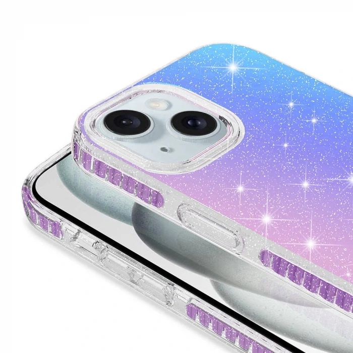 iPhone 13 Kılıf Parlak Renk Geçişli Velle Kapak